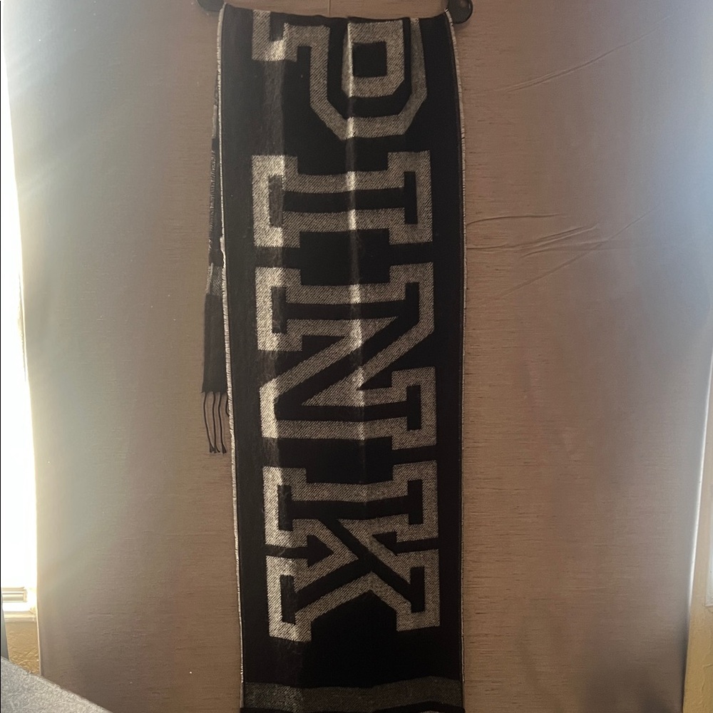 PINK Victoria's Secret Black and Gray Scarf